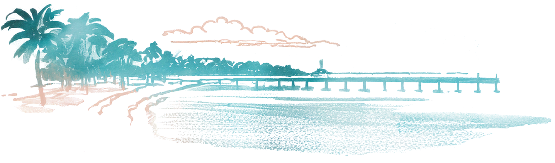 illustration – Watercolors Roatan Honduras
